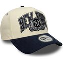 bone-curvo-bege-e-azul-marinho-snapback-e-frame-wordmark-suede-da-new-york-yankees-mlb-da-new-era