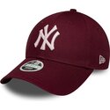 bone-curvo-vermelho-ajustavel-para-mulheres-com-logo-rosa-9forty-metallic-logo-da-new-york-yankees-mlb-da-new-era