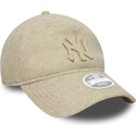 bone-curvo-bege-ajustavel-com-logo-bege-9twenty-a-frame-melton-luxe-da-new-york-yankees-mlb-da-new-era
