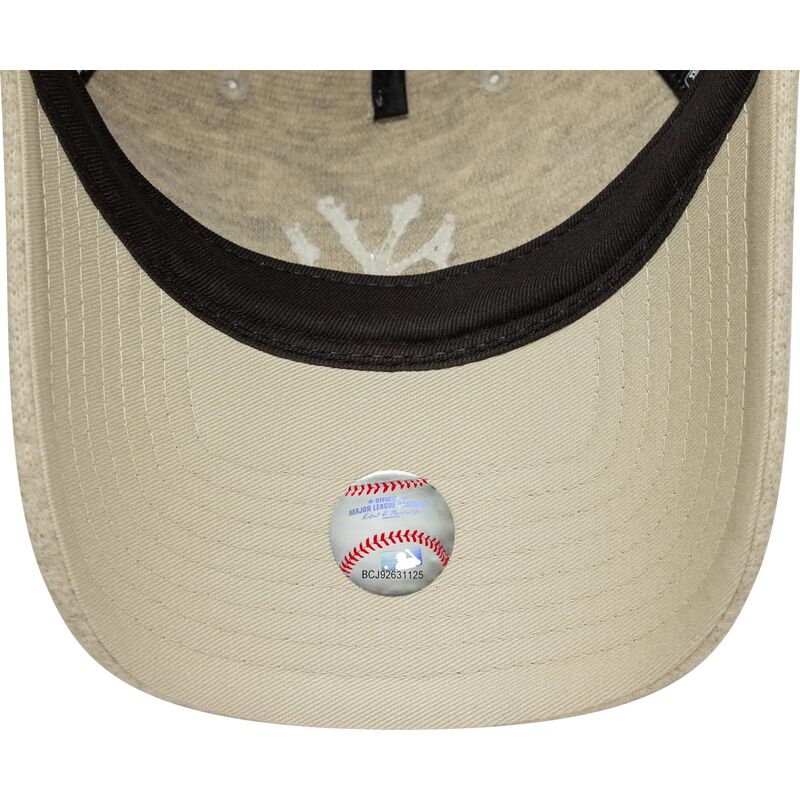 bone-curvo-bege-ajustavel-com-logo-bege-9twenty-a-frame-melton-luxe-da-new-york-yankees-mlb-da-new-era