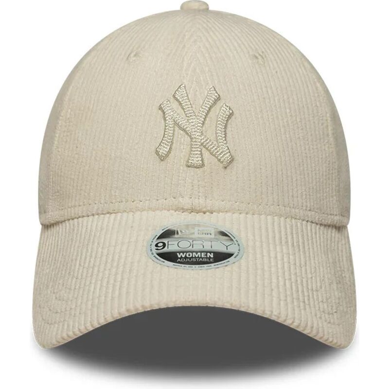bone-curvo-bege-ajustavel-para-mulheres-com-logo-bege-9forty-cord-da-new-york-yankees-mlb-da-new-era