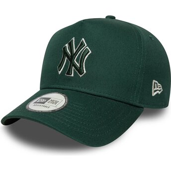 Boné curvo verde snapback com logo verde E Frame Team Outline da New York Yankees MLB da New Era