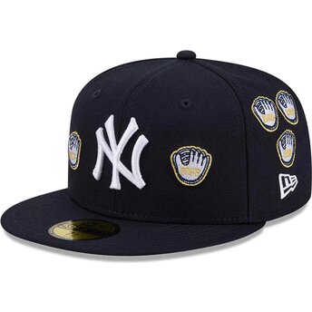 Boné plano azul marinho justo 59FIFTY Spike Lee Gloves da New York Yankees MLB da New Era