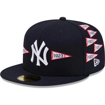 Boné plano azul marinho justo 59FIFTY Spike Lee Flags da New York Yankees MLB da New Era
