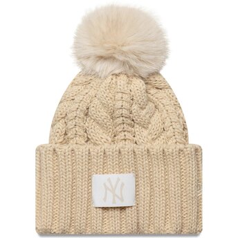 Gorro com pompom bege para criança Cable da New York Yankees MLB da New Era