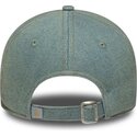 bone-curvo-azul-ajustavel-para-mulheres-com-logo-castanho-9twenty-denim-da-los-angeles-dodgers-mlb-da-new-era