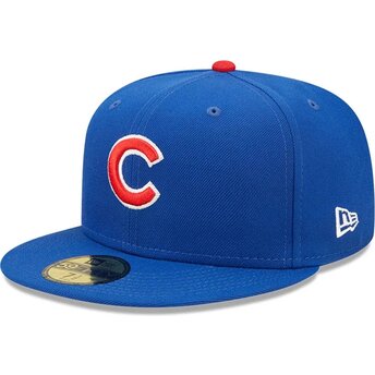 Boné plano azul justo 59FIFTY AC Perf da Chicago Cubs MLB da New Era