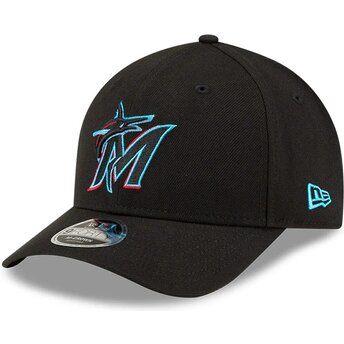 Boné curvo preto snapback 9FORTY M-Crown Player Replica da Miami Marlins MLB da New Era