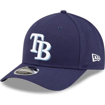 Boné curvo azul marinho snapback 9FORTY M-Crown Player Replica da Tampa Bay Rays MLB da New Era