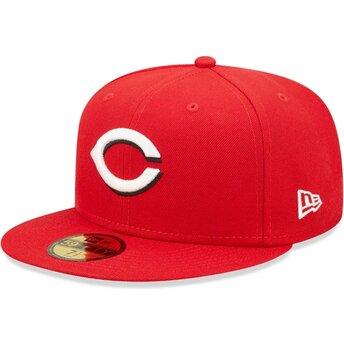 Boné plano vermelho justo 59FIFTY AC Perf da Cincinnati Reds MLB da New Era