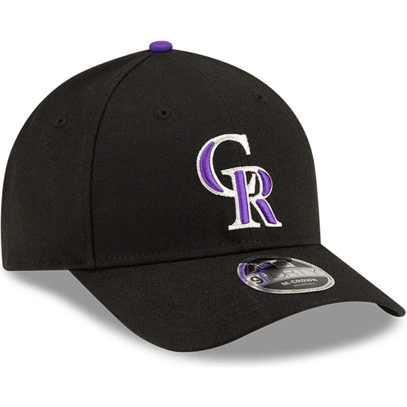 bone-curvo-preto-snapback-com-logo-violeta-9forty-m-crown-player-replica-da-colorado-rockies-mlb-da-new-era