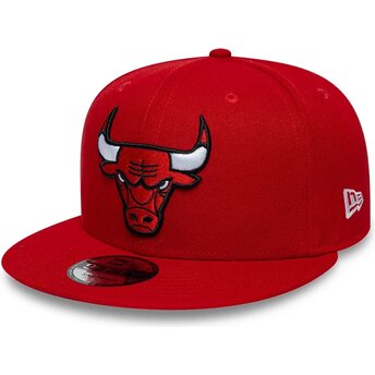 Boné plano vermelho snapback 9FIFTY da Chicago Bulls NBA da New Era