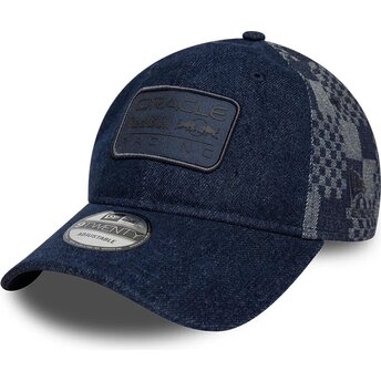 Boné curvo azul marinho ajustável 9TWENTY Patterned Denim da Red Bull Racing Formula 1 da New Era