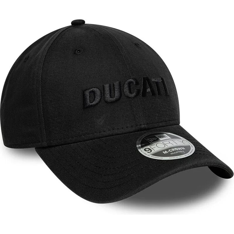 bone-curvo-preto-snapback-com-logo-preto-9forty-m-crown-wordmark-da-ducati-motor-motogp-da-new-era