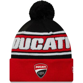 Gorro com pompom vermelho e preto Sports Knit da Ducati Motor MotoGP da New Era