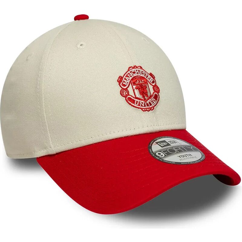 bone-curvo-bege-e-vermelho-ajustavel-para-crianca-9forty-contrast-da-manchester-united-football-club-premier-league-da-new-era