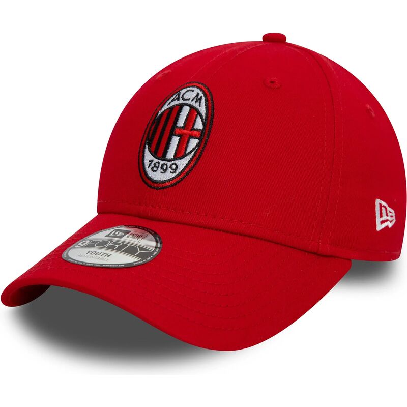 bone-curvo-vermelho-ajustavel-para-crianca-9forty-core-da-ac-milan-serie-a-da-new-era