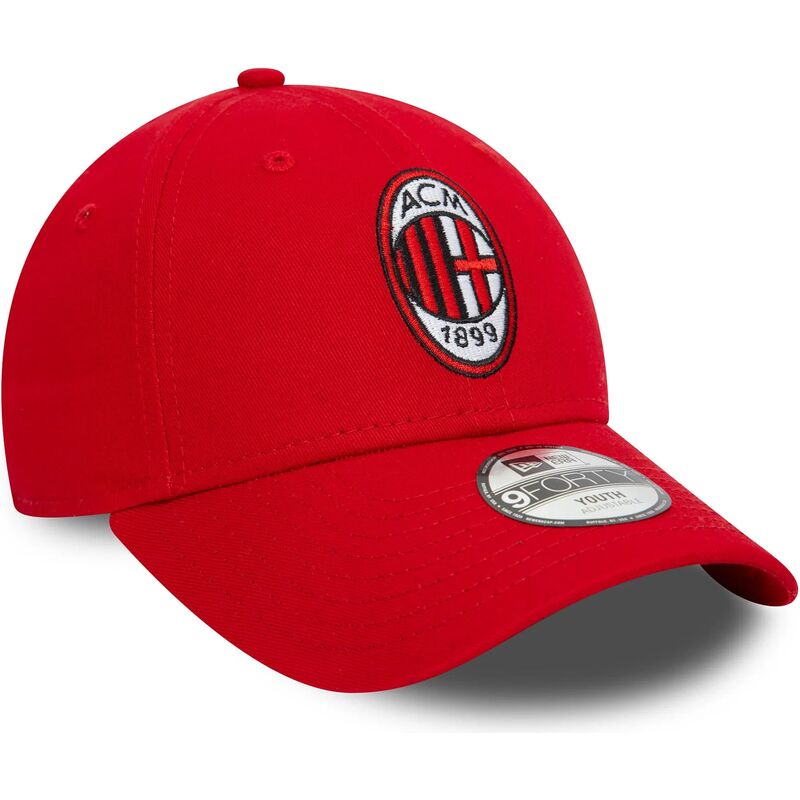 bone-curvo-vermelho-ajustavel-para-crianca-9forty-core-da-ac-milan-serie-a-da-new-era