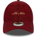 bone-curvo-vermelho-ajustavel-9forty-houndstooth-da-ac-milan-serie-a-da-new-era