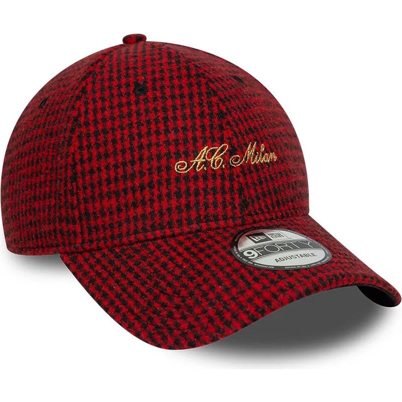 bone-curvo-vermelho-ajustavel-9forty-houndstooth-da-ac-milan-serie-a-da-new-era bone-curvo-vermelho-ajustavel-9forty-houndstooth-da-ac-milan-serie-a-da-new-era