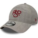 bone-curvo-cinza-ajustavel-com-logo-vermelho-9twenty-fleck-cord-da-associazione-sportiva-roma-serie-a-da-new-era