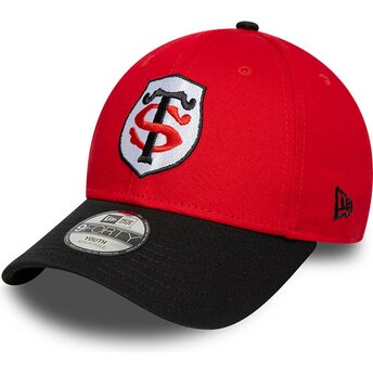 Boné curvo vermelho e preto snapback para criança 9FORTY Team da Stade Toulousain Top 14 da New Era