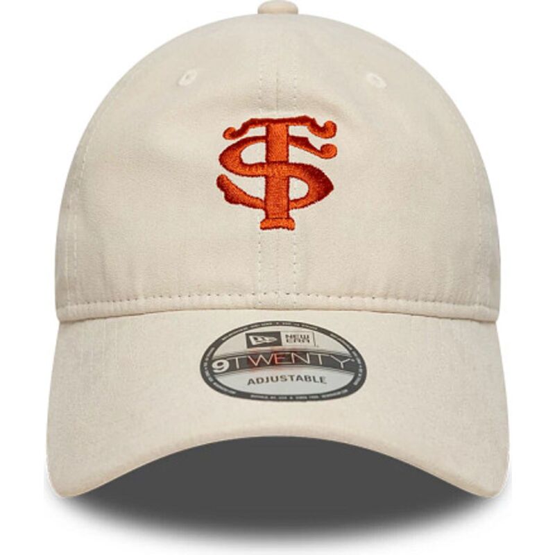bone-curvo-bege-ajustavel-com-logo-vermelho-9twenty-faux-suede-da-stade-toulousain-top-14-da-new-era bone-curvo-bege-ajustavel-com-logo-vermelho-9twenty-faux-suede-da-stade-toulousain-top-14-da-new-era