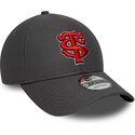 bone-curvo-cinza-snapback-com-logo-vermelho-9forty-diamond-era-da-stade-toulousain-top-14-da-new-era