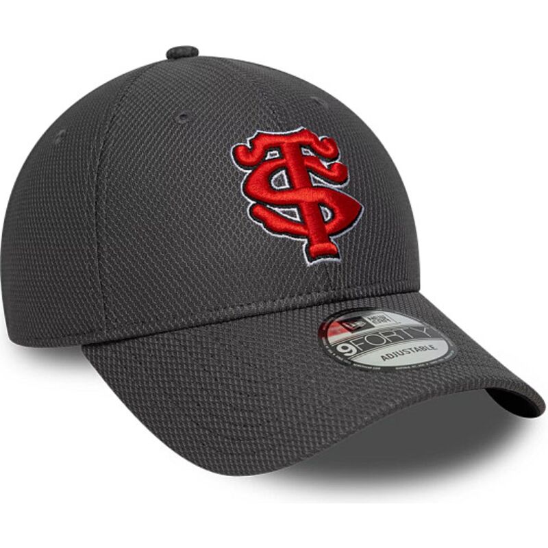 bone-curvo-cinza-snapback-com-logo-vermelho-9forty-diamond-era-da-stade-toulousain-top-14-da-new-era
