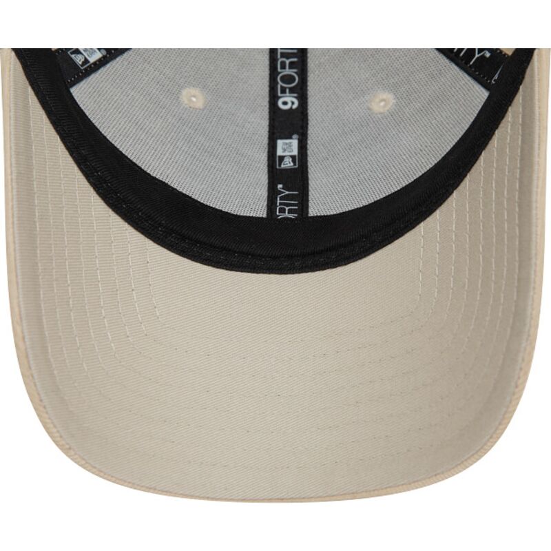 bone-curvo-bege-ajustavel-com-logo-bege-9forty-baby-cord-da-stade-toulousain-top-14-da-new-era