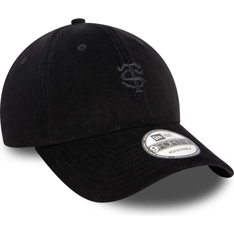 bone-curvo-preto-ajustavel-com-logo-preto-9forty-baby-cord-da-stade-toulousain-top-14-da-new-era