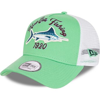 Boné trucker verde e branco A Frame Fishing da New Era