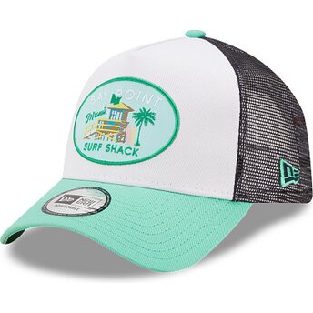 Boné trucker verde e branco A Frame Location da Miami da New Era
