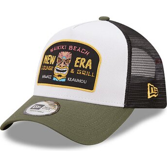 Boné trucker verde e branco A Frame Location Icon da Hawaii da New Era