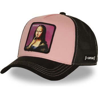 Boné trucker rosa e preto Mona Lisa Acid ART1 MONA Monacid Famous da Capslab