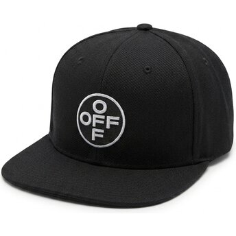 Boné plano preto snapback com logo branco Off Embroidered Twill da L/AB c/o Off-White™