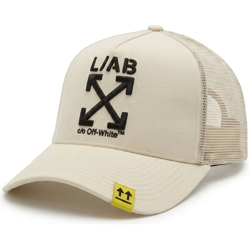 bone-trucker-bege-com-logo-preto-clamp-arrows-da-l-ab-c-o-off-white