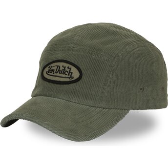 Boné 5 painéis curvo verde ajustável C5P VEL03 da Von Dutch