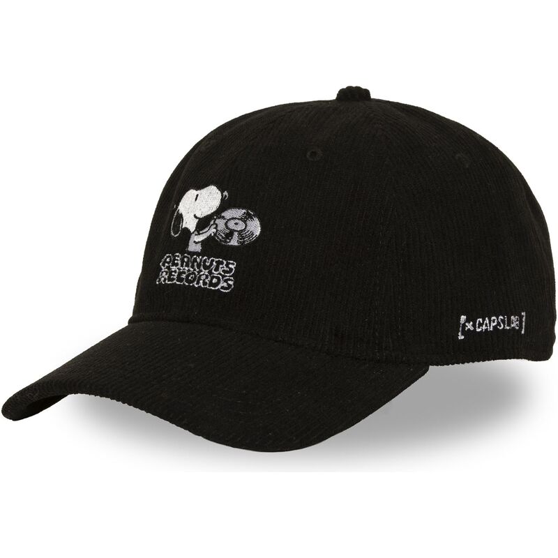 bone-curvo-preto-ajustavel-snoopy-pea8-rec-peanuts-records-da-capslab