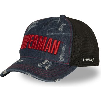 Boné trucker azul marinho e preto Superman DC12 BLUE DC Comics da Capslab