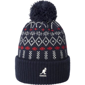 Gorro azul marinho com pompom Holiday Dk Blue da Kangol