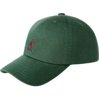 Boné curva verde fita ajustável Washed Baseball Algae de Kangol