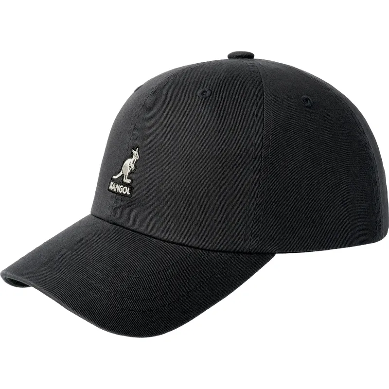 gorra-curva-negra-ajustable-washed-baseball-black-de-kangol