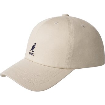 Boné curva bege fita ajustável Washed Baseball de Kangol