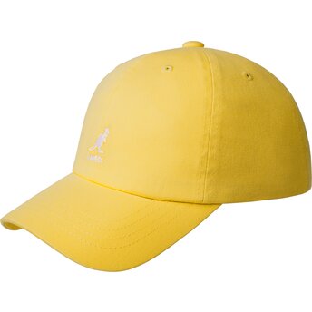 Boné curva amarelo fita ajustável Washed Baseball Lemon Sorbet de Kangol