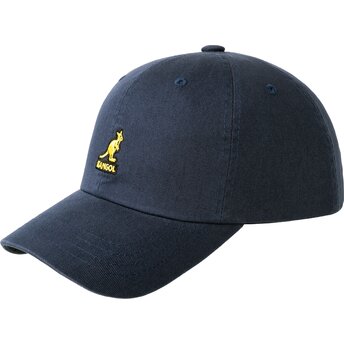 Boné curva azul marinho fita ajustável Washed Baseball Navy de Kangol
