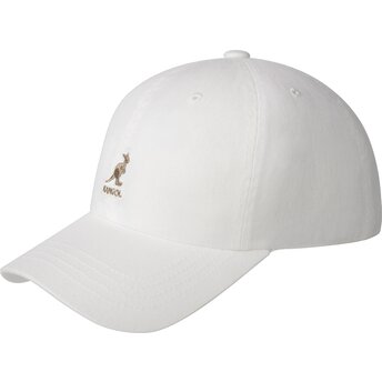 Boné curva branco fita ajustável Washed Baseball White de Kangol