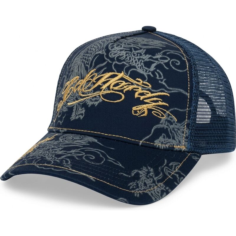 bone-trucker-azul-marinho-outline-dragons-da-ed-hardy bone-trucker-azul-marinho-outline-dragons-da-ed-hardy