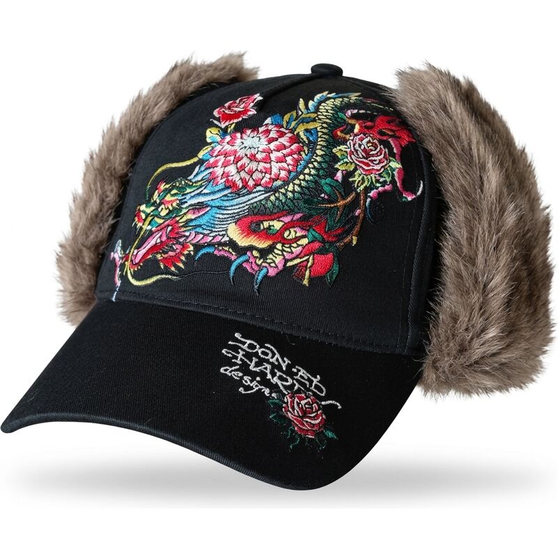 bone-curvo-preto-justo-crawling-dragon-trapper-da-ed-hardy bone-curvo-preto-justo-crawling-dragon-trapper-da-ed-hardy