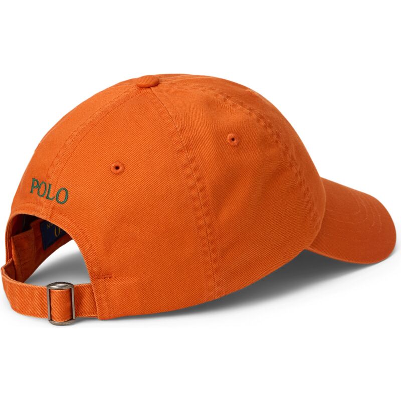 bone-curvo-laranja-escuro-ajustavel-com-logo-verde-cotton-chino-classic-sport-da-polo-ralph-lauren